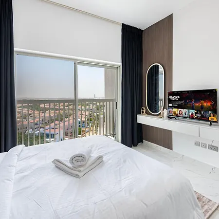 Trendy Studio Getaway In Dubailand'S Best Distric Exterior foto